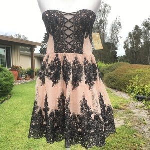 Blk/blush sequin dress